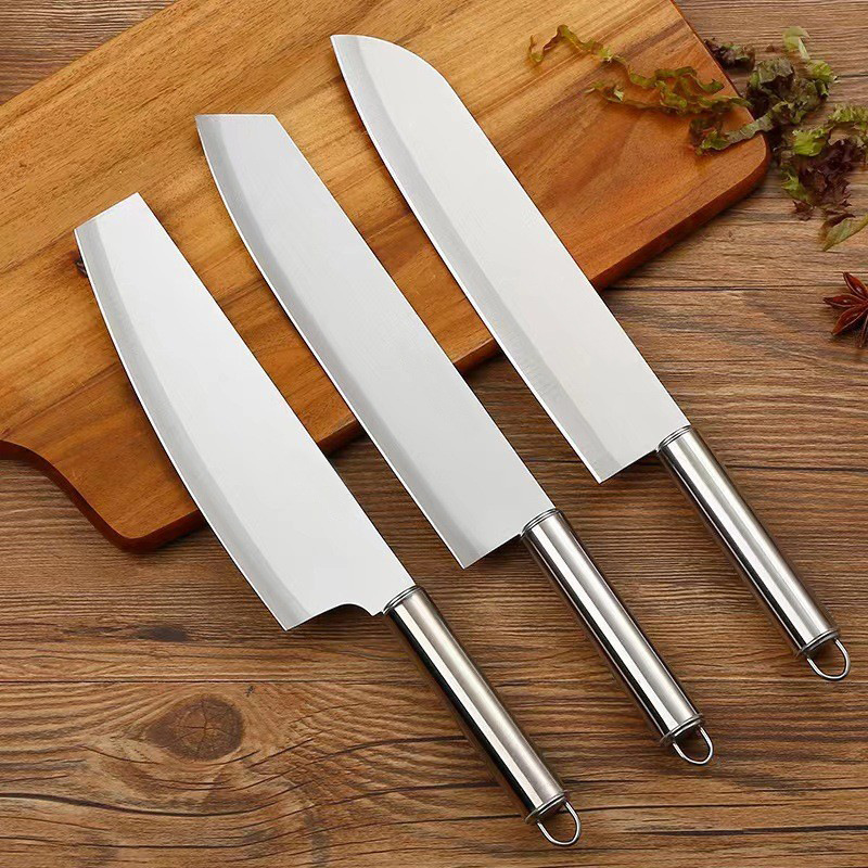 Jiamei Exclusive Link: Three-piece stainless steel knife set, slicing knife, chef's knife full figure