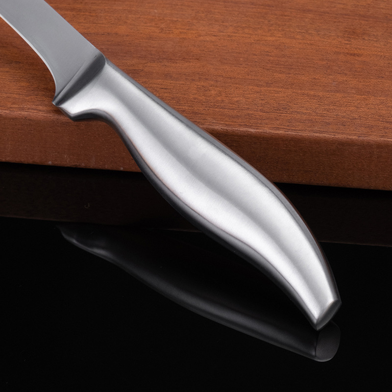 Stainless steel fruit knife, pineapple knife, integrated banana, multi-functional fruit and leek knife, fruit store household peeling curved knife Application Scenario