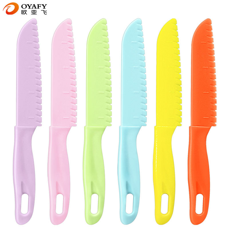 Children's fruit knife, toddler round, early education fruit and vegetable knife, bread knife, fruit peeler, toy knife, plastic small knife for complementary food Item Picture