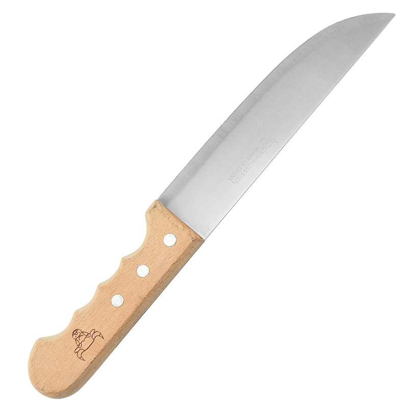 Wholesale stainless steel wooden handle chef knives from the manufacturer, 6 inches, 7 inches, 8 inches, and 9 inches for household use. They are sharp and effective for slicing vegetables and meat Application Scenario