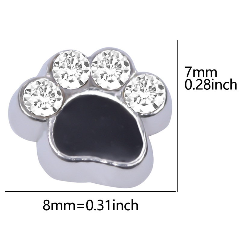 Best-selling colorful Cat Footprint Charm Module bracelet accessory DIY Patch Floating charms locket undefined