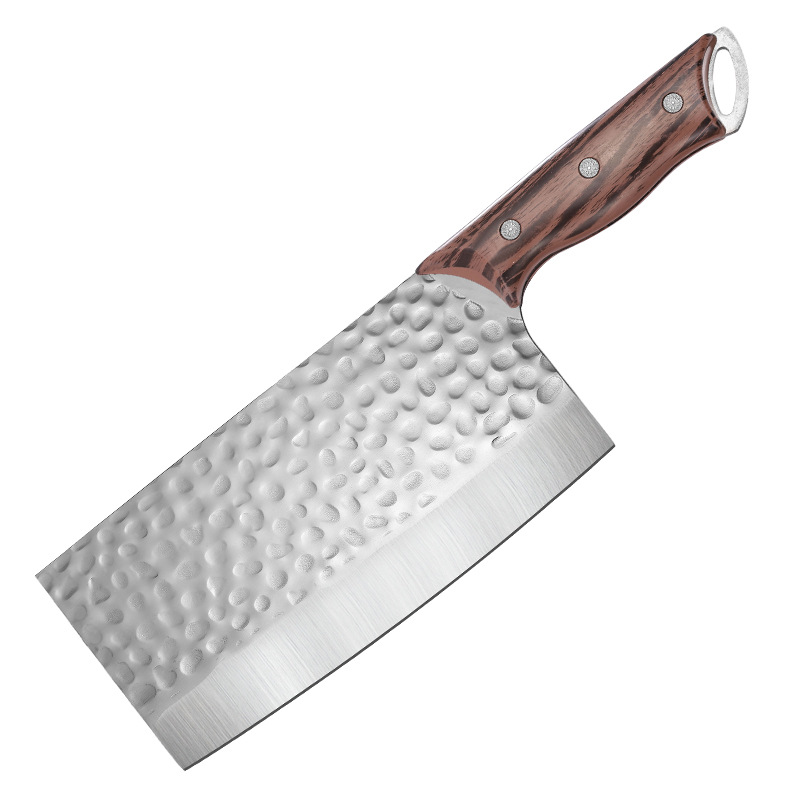 Factory direct sales of stainless steel hammer-textured chopping knives, thickened and durable bone-cutting knives, sharp kitchen knives, and household knives wholesale Item Picture