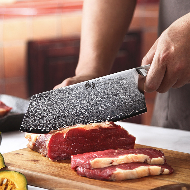 67-layer V-gold Damascus kitchen knife, bullknife, chef's knife, kitchen knife, fruit knife, bone-removing, cutting, sushi, and complimentary scabbing Specification drawing