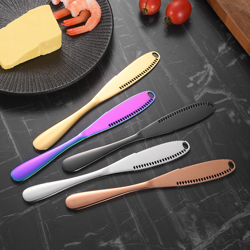 Amazon Butter Knife 430 stainless steel butter knife with holes, Cheese and cheese knife, breakfast bread jam spatula details Picture