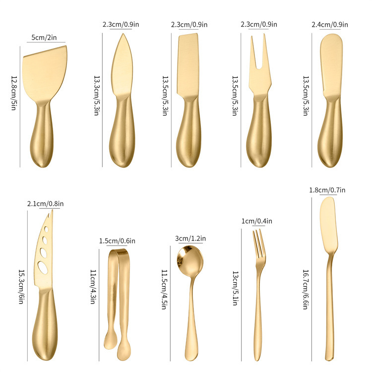 Factory direct supply of stainless steel cheese knives and forks, cross-border cheese and butter spreading knives, cheese slicing knives, butter knives Item Picture