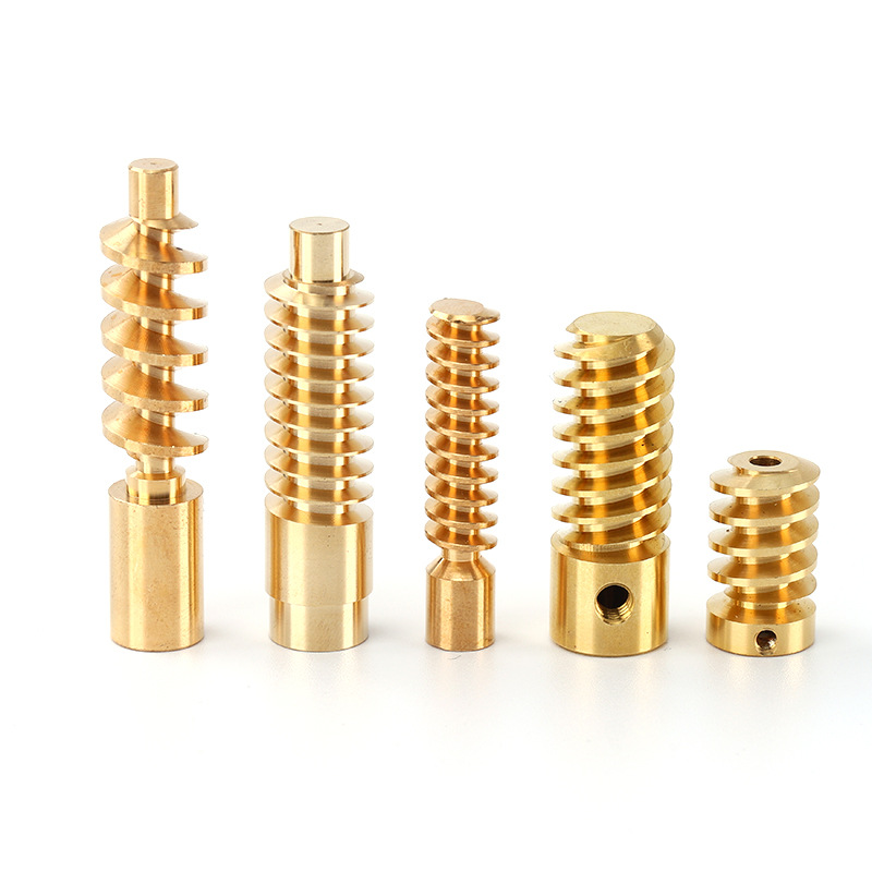Precision copper worm gears with small module, single head, double head and multiple heads ranging from 0.1 to 1.5 modules are processed by the through-feed machine for micro-reducers details Picture