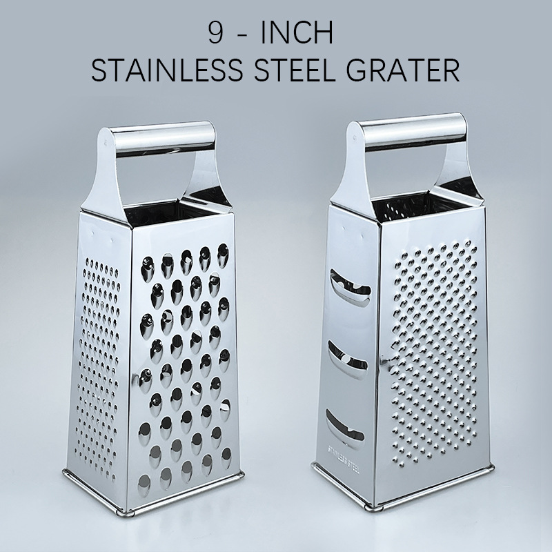 Stainless steel multi-functional grater for melon and fruit grater, tube handle vegetable slicer, cheese grater and cheese grater Specification drawing