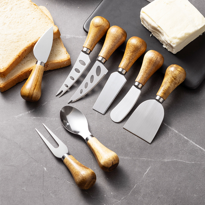 Acacia wood cheese knife, butter knife, mini freestanding knife for spreading bread, toast, cheese, jam and butter Application Scenario