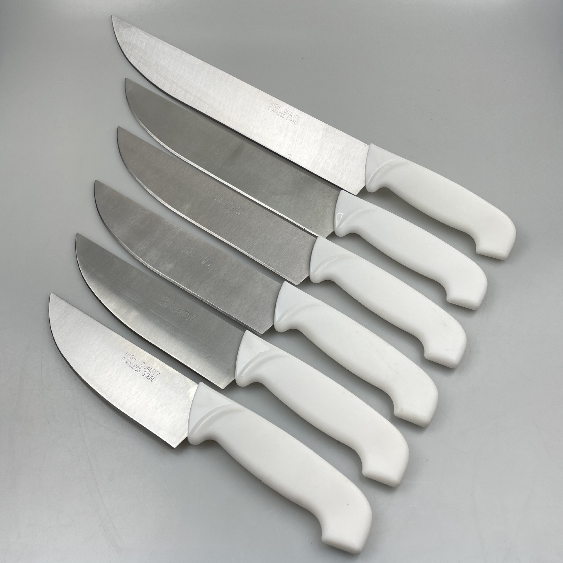 White handle chef's knife, color box paper sleeve packaging, laser LOGO available. Factory direct sales and wholesale of South American and North American knives details Picture