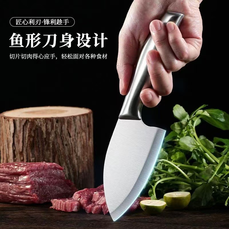 Multi-functional mini all-steel knife, sharp fish-killing knife, scale-removing knife, kitchen knife, ladies' special knife, kitchen knife Specification drawing