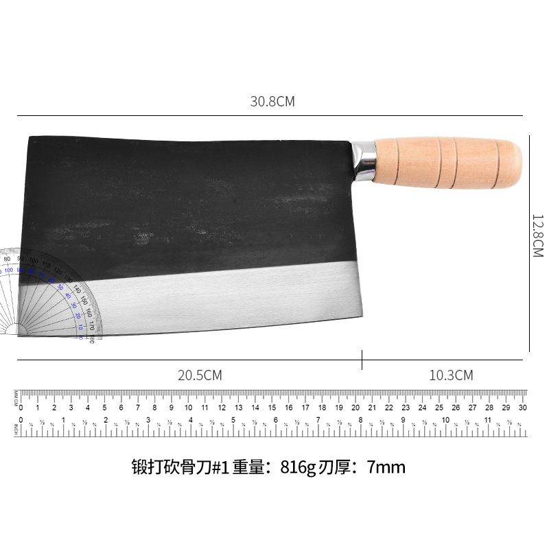 Forged kitchen knives, old-fashioned household steel slicing knives, sharp kitchen meat slicing knives, chef's special factory direct sales iron knives Application Scenario
