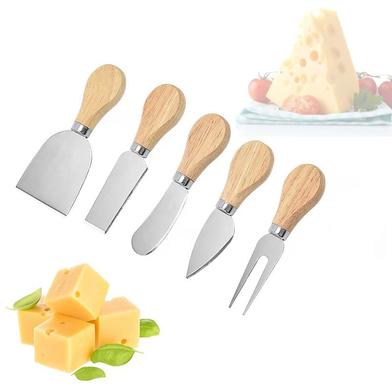 Factory direct sales of stainless steel cheese knives, wooden handle cheese and cheese knife sets, kitchen cheese knives, cheese knives Specification drawing