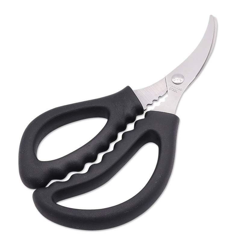 Factory wholesale stainless steel shrimp scissors, multi-purpose elbow shrimp peel and crab scissors, household seafood scissors Specification drawing