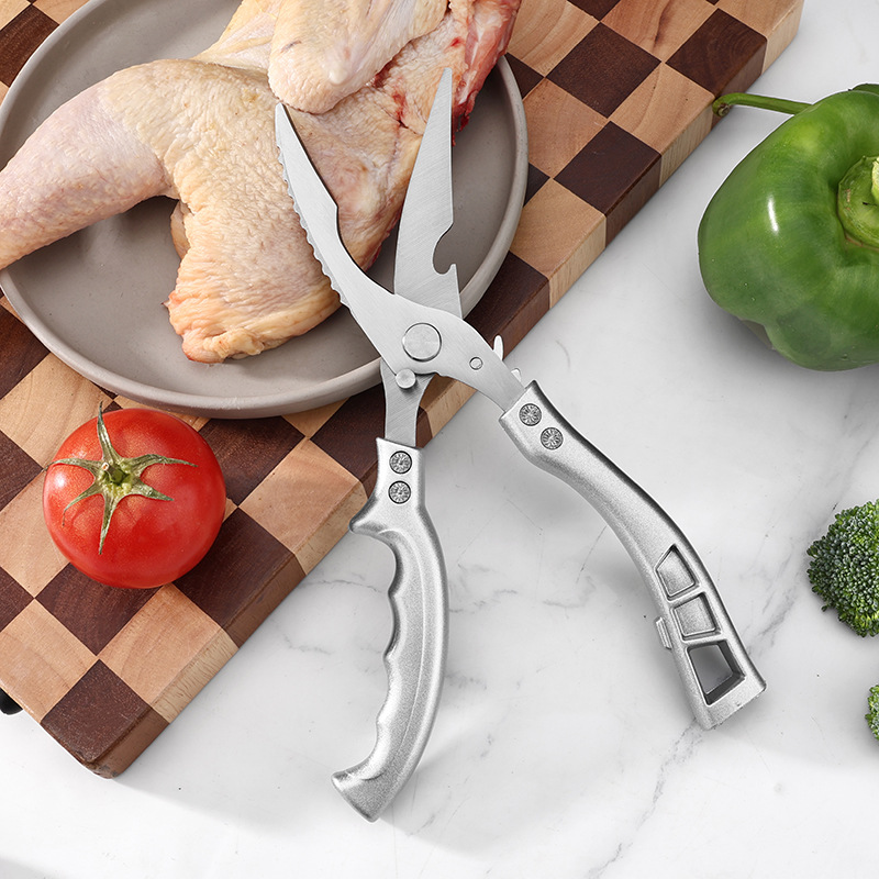 Cross-border best-selling stainless steel chicken bone scissors, kitchen scissors, multi-functional food scissors, specially designed for bone cutting details Picture