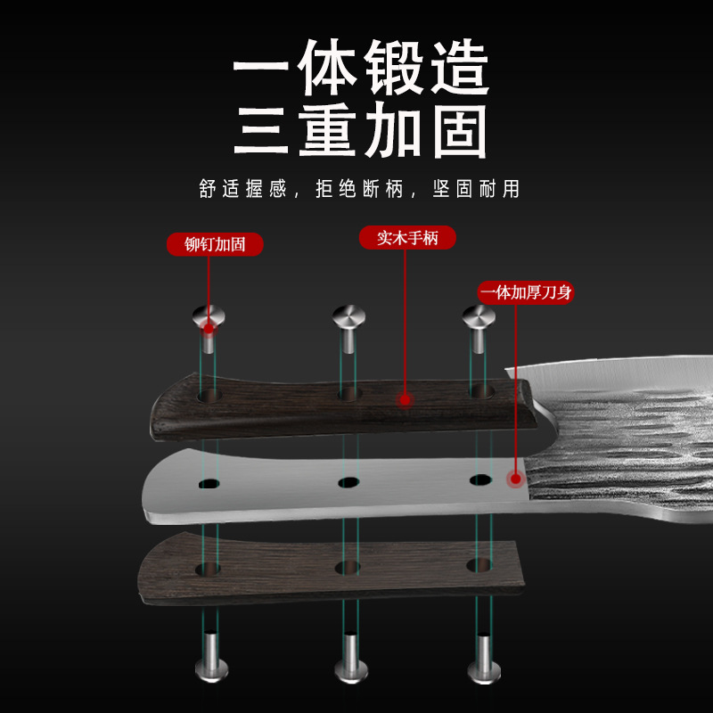 Specialized bone-cutting knives, household bone-chopping knives, butcher knives, commercial axes, bone-chopping knives, and manufacturers of large bone cutting knives for cattle Specification drawing