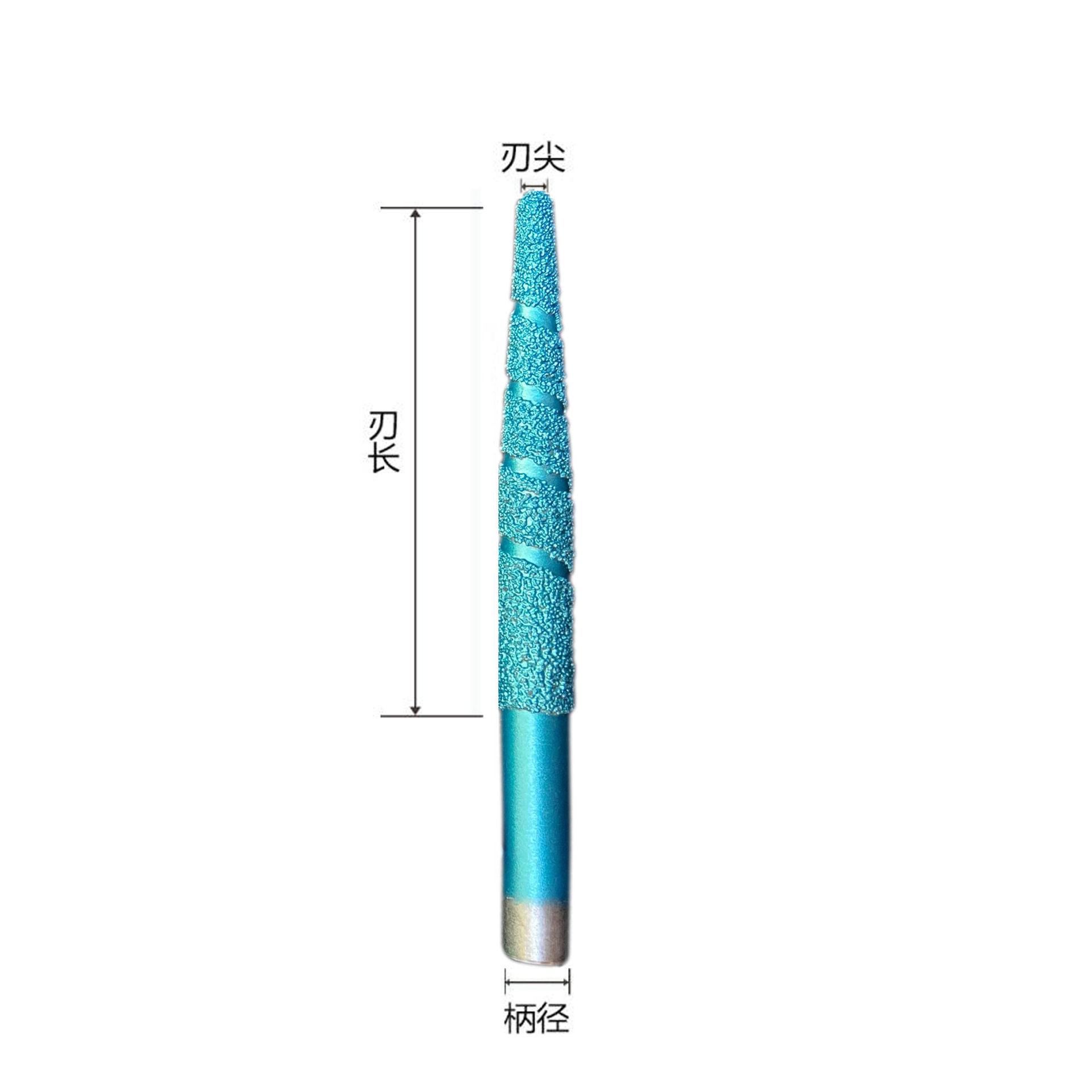 Stone carving knife, conical ball head knife, computer engraving, marble, granite, diamond relief, round carving, brazing knife Item Picture