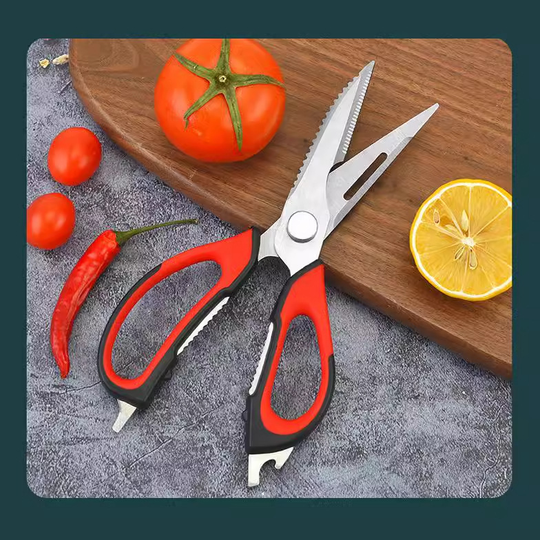 Detachable magnetic kitchen scissors, stainless steel household kitchen food scissors, barbecue scissors, chicken bone scissors details Picture