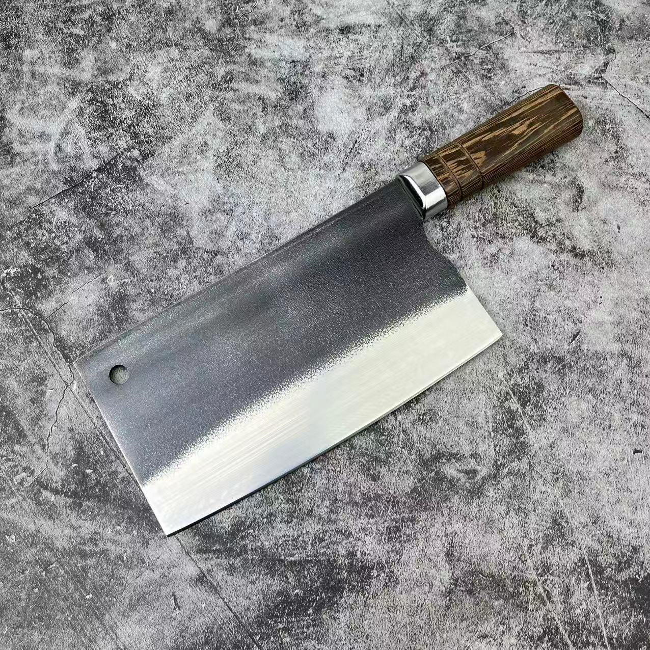 Old-fashioned forged bearing steel household chopping and cutting dual-purpose knife, roast meat shop chopping knife for chicken, duck and goose, thickened forged kitchen knife details Picture