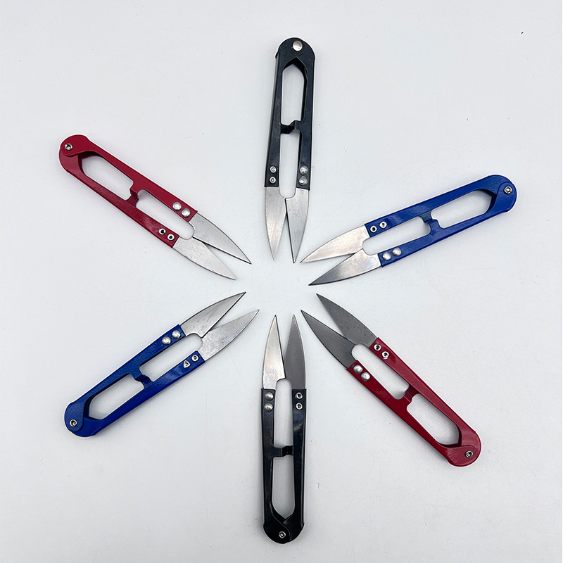 Stainless steel shears, U-shaped shears, cross-stitch trimming shears, thread end fishing line scissors, small scissors, iron scissors, embroidery and embroidery clothing Specification drawing
