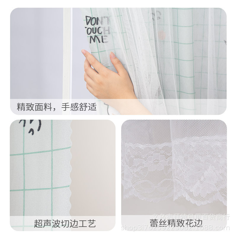 Velcro curtains, self-adhesive installation without drilling, light-blocking fabric for rental housing, simple curtains for bedroom and dormitory shading details Picture