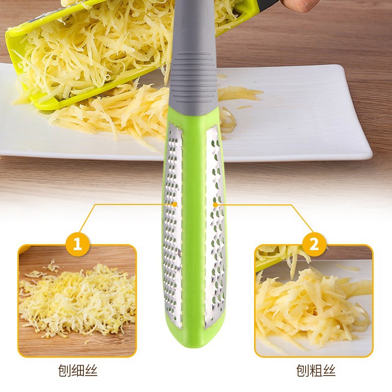 Cross-border wholesale double-sided stainless steel potato shreds grater, commonly used in household kitchens, lemon shreds, cheese and cheese grater details Picture
