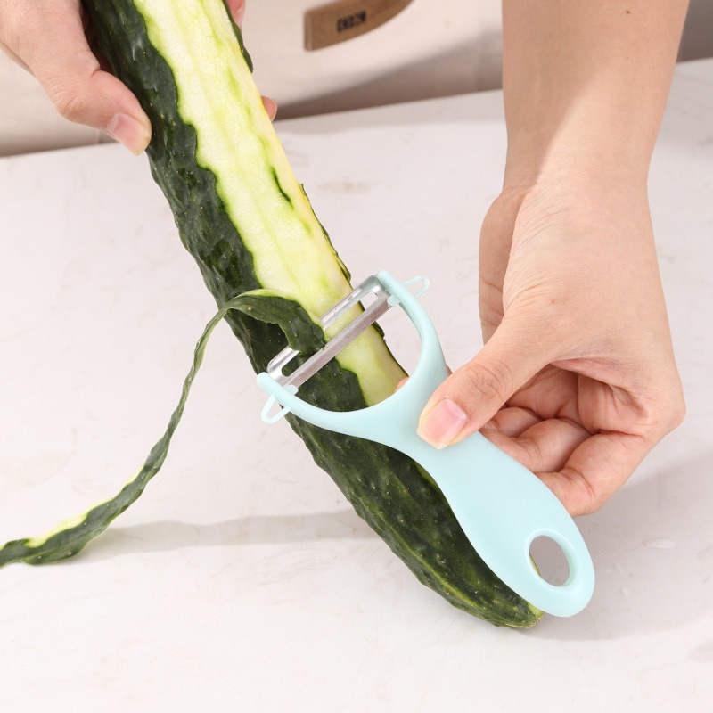 Three-piece set of stainless steel fruit knife and cutting board, kitchen peeler, fruit peeler, dormitory household peeler Specification drawing