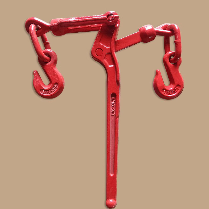 Ratchet tensioner, traction rigging, double-hook flatbed truck, truck tensioner, chain bundler, ratchet lever tensioner Specification drawing