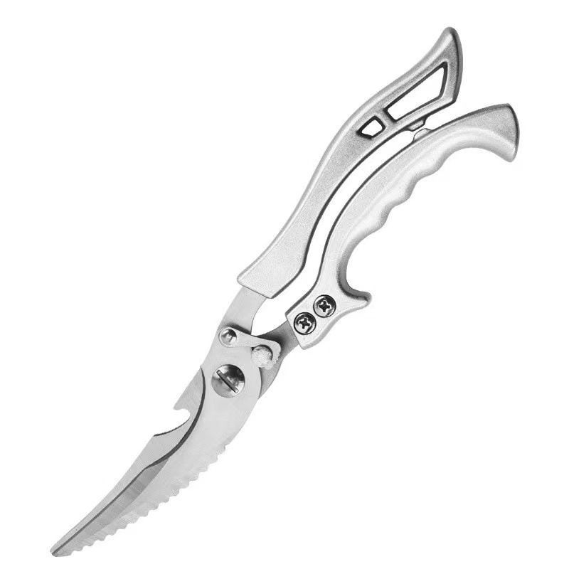 Factory wholesale chicken bone scissors, popular kitchen scissors, stainless steel household multi-functional barbecue food scissors, powerful scissors Item Picture