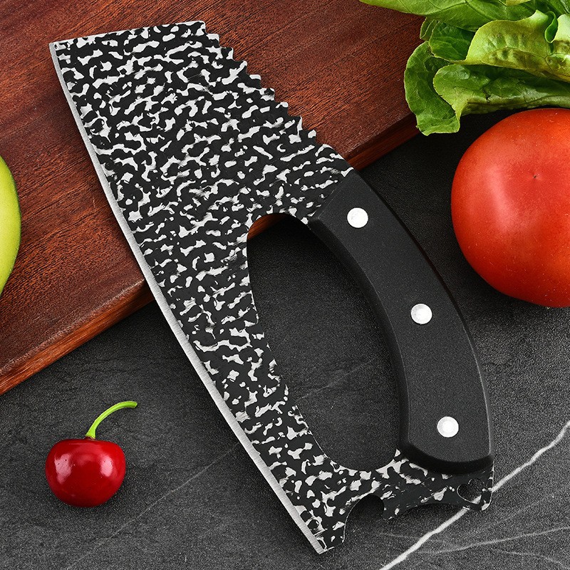 Wholesale of hammer-textured slicing knives, portable stainless steel labor-saving knives, kitchen knives with dot texture Application Scenario