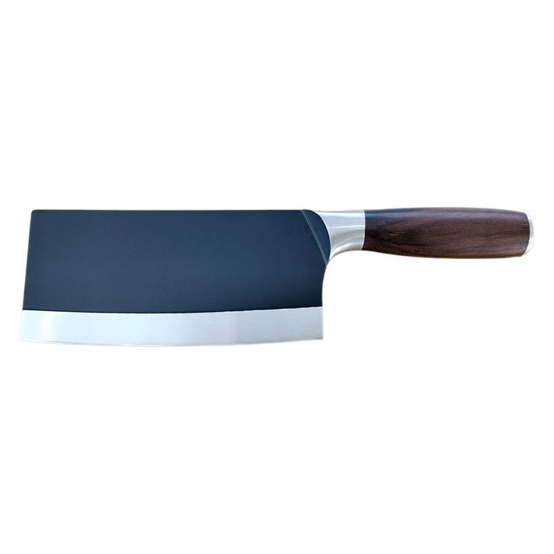 Solid wood handle black knife, kitchen knife, chopping knife, kitchen household meat slicing knife, bone chopping knife Item Picture