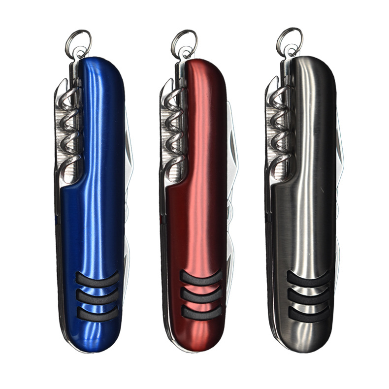 Factory direct sales of multi-functional folding Swiss knife tools in stock, seven-functional combination knife, three-color portable gift knife Item Picture