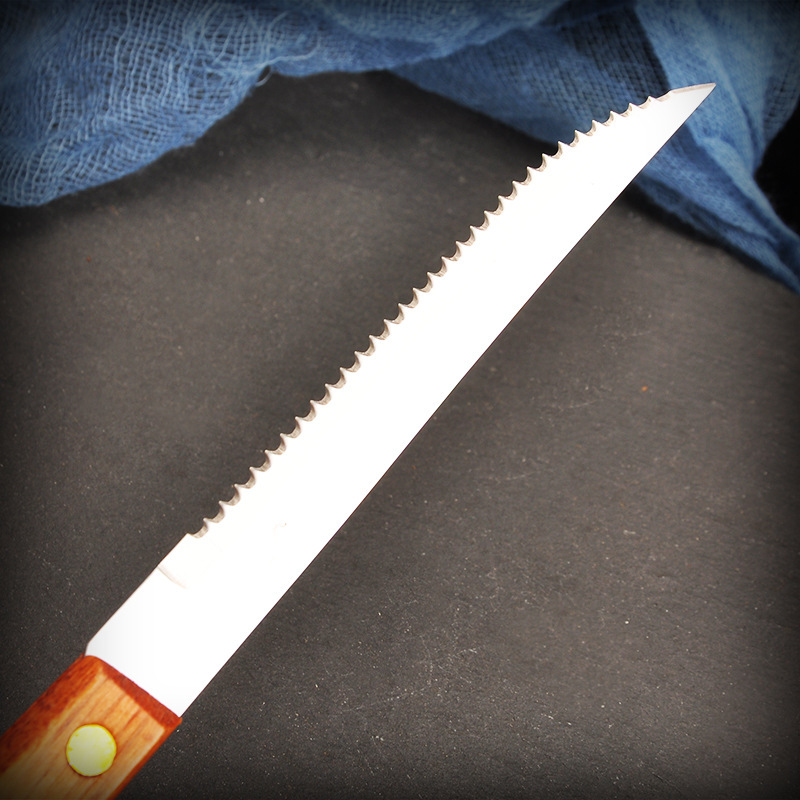 Wholesale stainless steel steak knife and fork sets, Sabili wooden handle steak knife and fork export factory of foreign trade knives details Picture