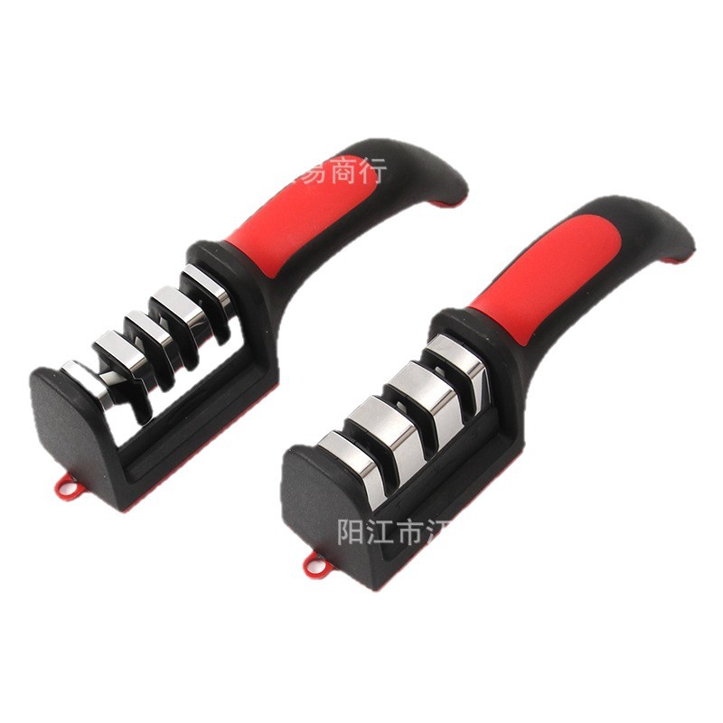 Three-slot and four-slot quick handheld knife sharpeners, household appliances, kitchen ceramic knife sharpeners, street stalls, kitchen knives, whetstones Item Picture