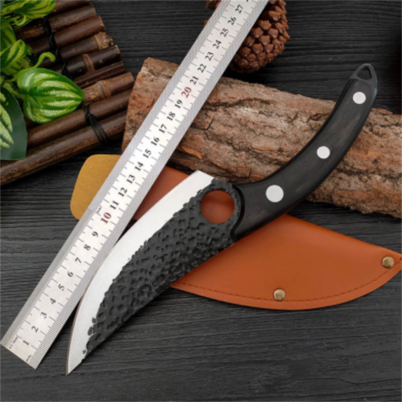 Longquan hand-forged rings, slaughtering knives for fish, pigs and sheep, cutting pork, small curved knives for meat cutting, meat removal, bone removal and skin peeling details Picture