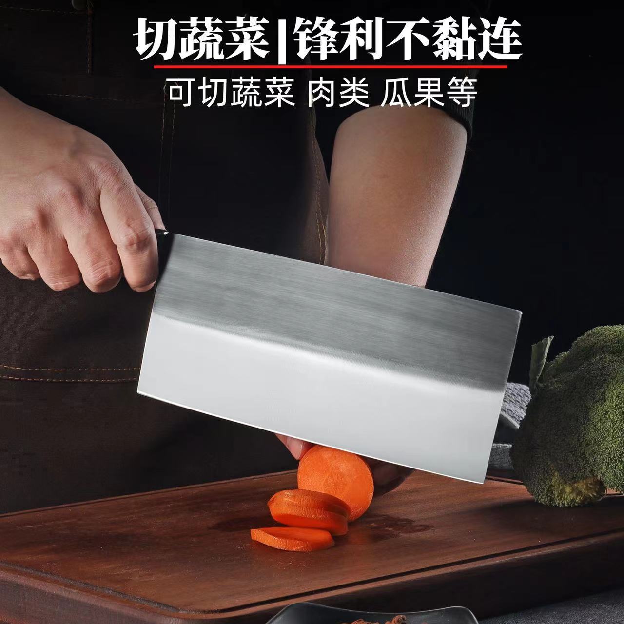 The solid wood handle forged mulberry knife is super sharp and durable. The stainless steel chef slicing knife is lightweight and suitable for household use in the kitchen details Picture