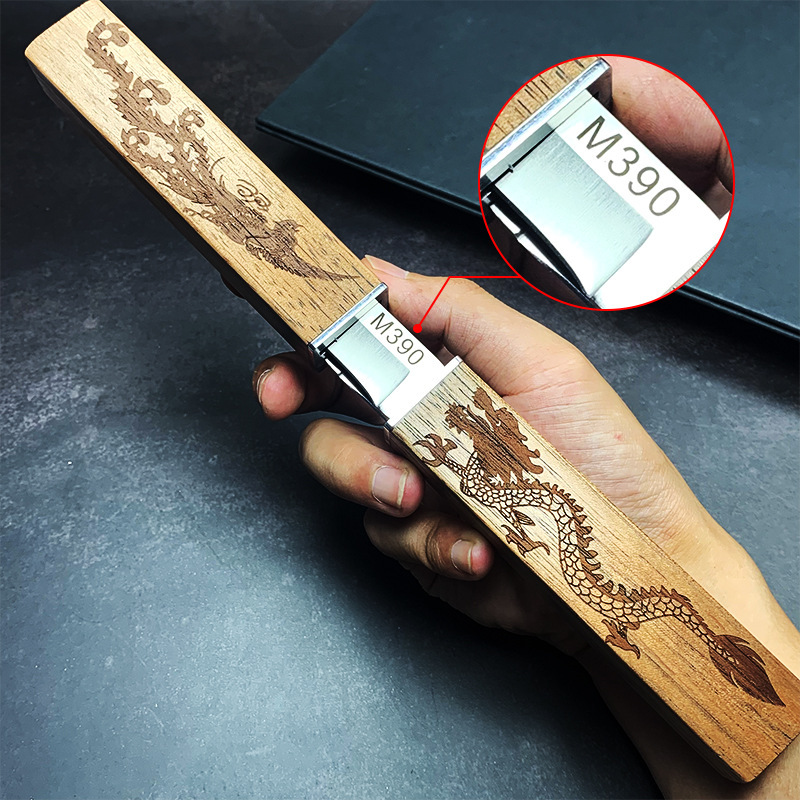 The new dual-blade portable fruit knife from Dragon and Phoenix Mother and Child, featuring a high-hardness, sharp outdoor knife and Dragon and Phoenix Blade Specification drawing