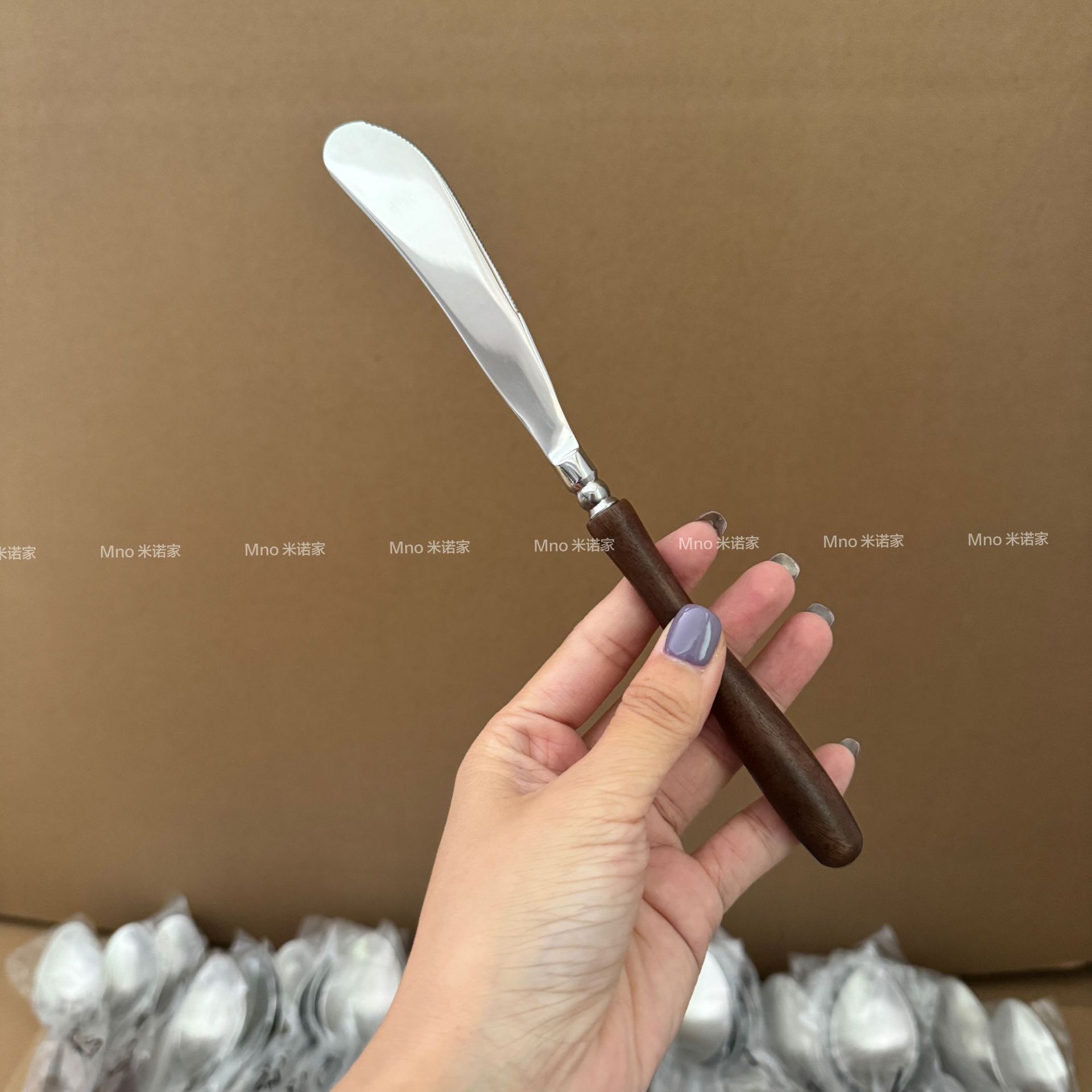 Mino's ins black walnut wood knife style light luxury vintage wooden handle Western cutlery knife, oiled knife Specification drawing