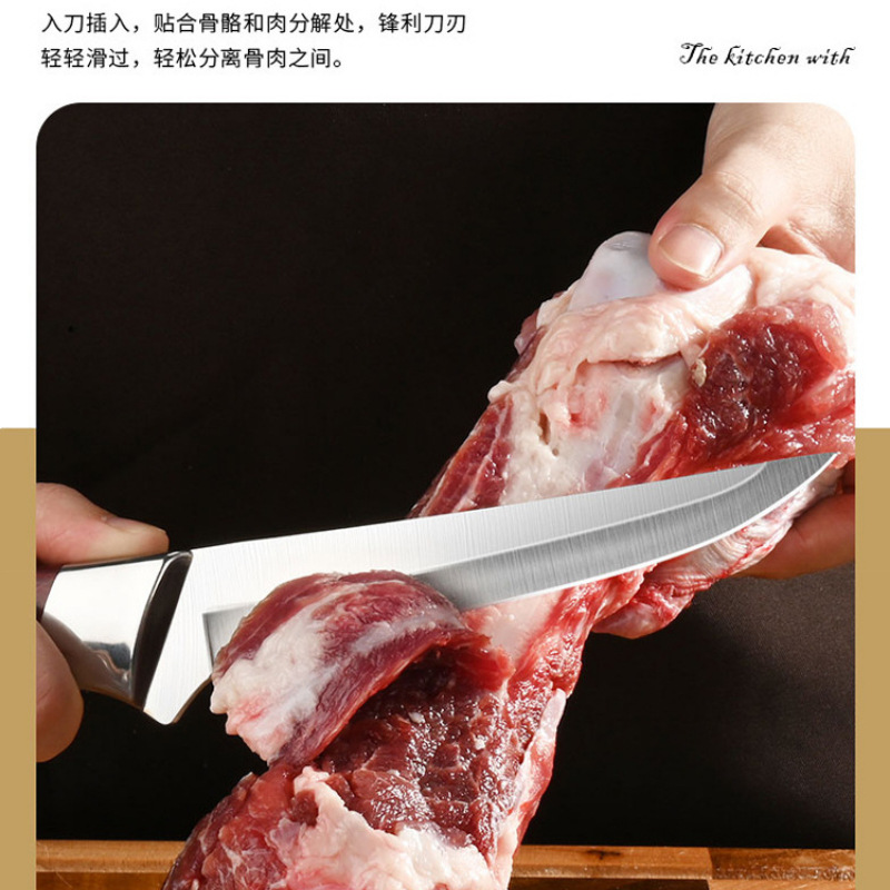 Boneless knife, hand-forged pig slaughtering knife, bloodletting sharp knife, butcher's commercial pig, cattle and sheep cutting knife details Picture