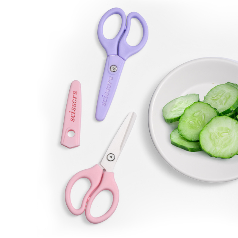 Cooked food scissors, ceramic scissors, kitchen scissors, food scissors, vegetable scissors, kitchenware, baby and toddler complementary food scissors details Picture