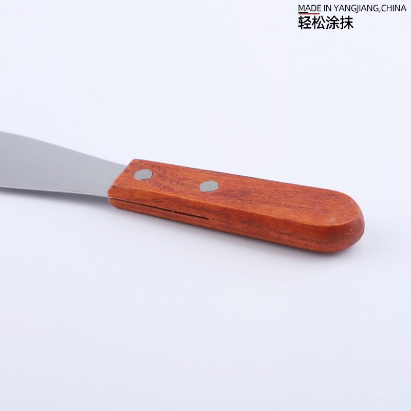 Factory direct sales of wooden handle stainless steel with serrated butter knife, butter spatula, toast spread knife, cream small scraper Application Scenario