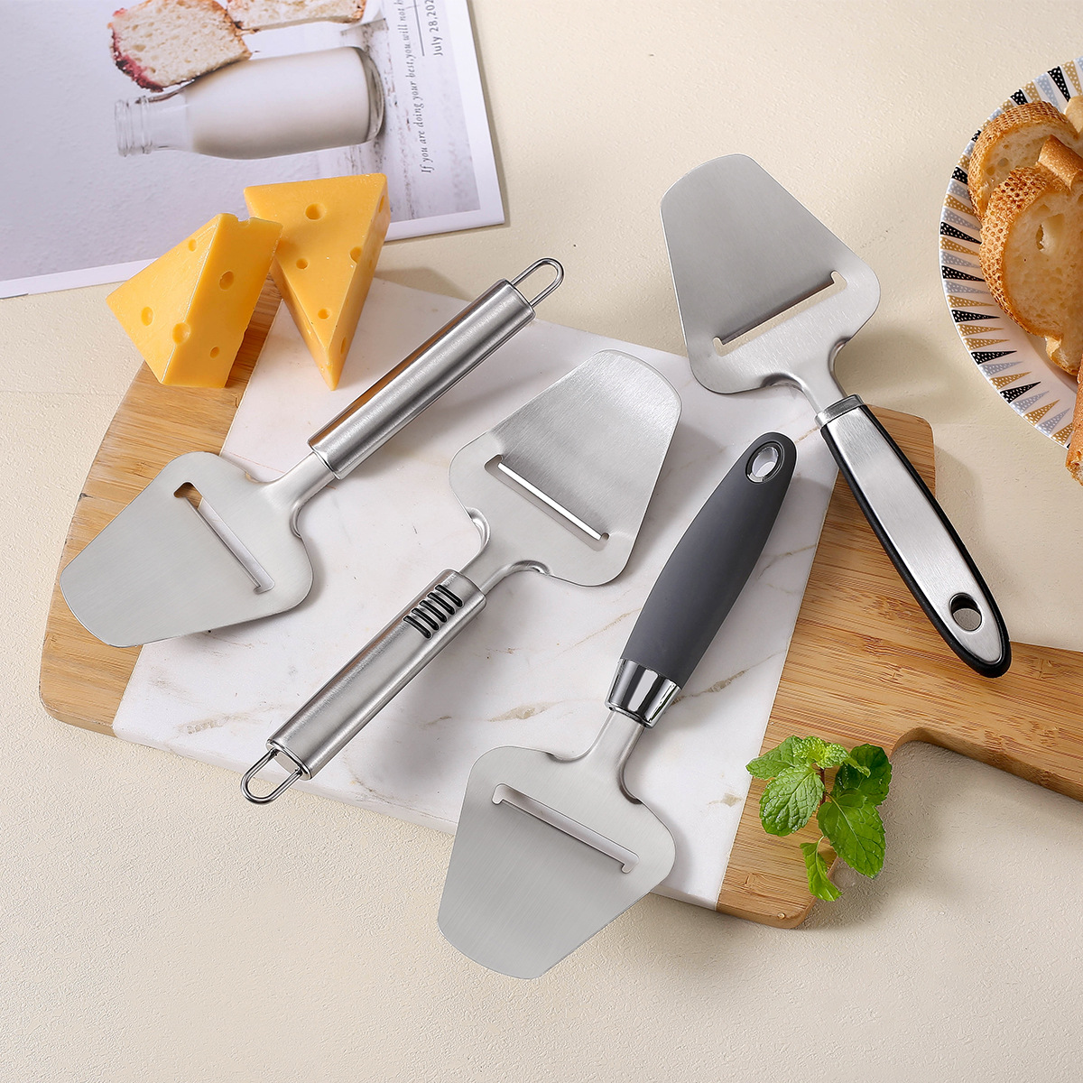 Cross-border new products: Stainless steel cheese spatula, cheese dry spatula, cheese planer, slicer, kitchen small tools, cheese cutter details Picture