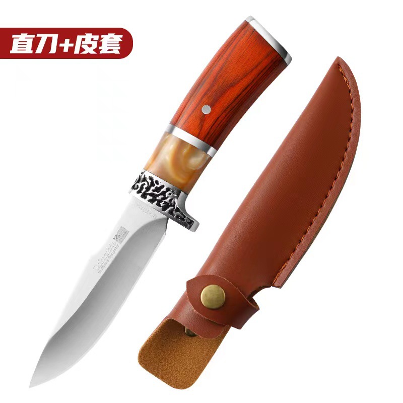 Portable sharp stainless steel peeler fruit knife, hand-handled meat knife, multi-functional knife and barbecue knife for outdoor campers Item Picture