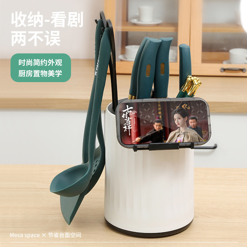 Household multi-functional rotating knife rack, storage rack, chopstick holder, storage box, plastic knife storage, kitchen ornaments, for kitchen use details Picture