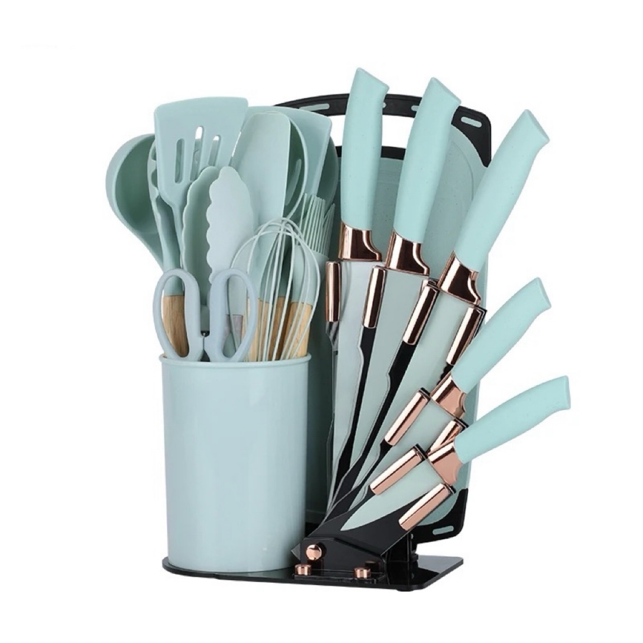 Hot-selling 20-piece set of silicone kitchenware, kitchen knives, non-stick pan spatulas, soup spoons, cooking tools, cross-border supply Item Picture