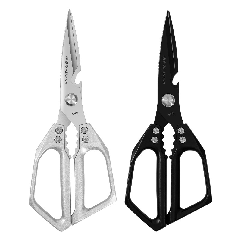 Stainless steel kitchen scissors, sk5 multi-purpose scale-removing chicken bone scissors, sharp blade, kitchen household scissors wholesale Item Picture
