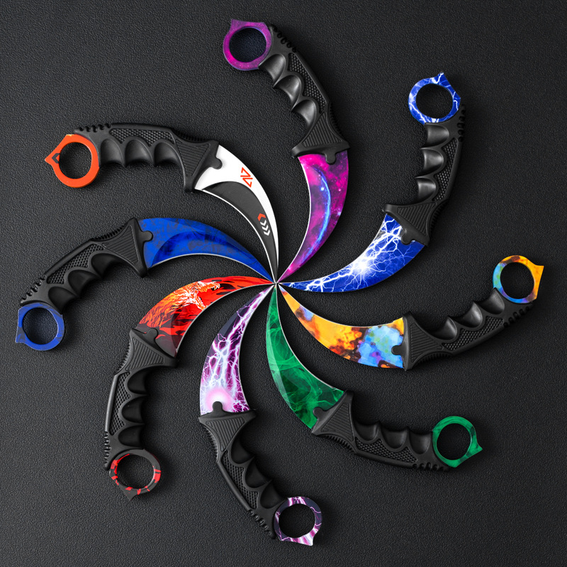 Factory wholesale and direct sales of claw knives, CSGO game-style claw knives, curved knives, toy knives, outdoor camping self-defense knives Specification drawing