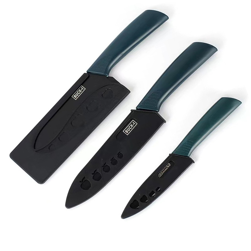 Stainless steel kitchen knife set, black-edge slicing knife set, sharp ladies' knife set, kitchen knives details Picture