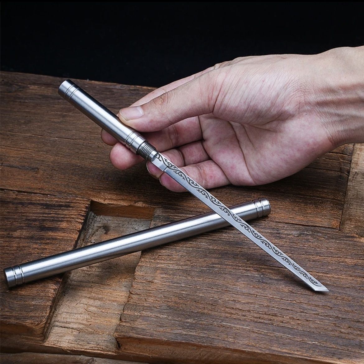 Fruit knife, small tea knife, handicrafts and ornaments, collection and play with fine items, manganese steel material, hand-forged king stick, magic weapon Application Scenario