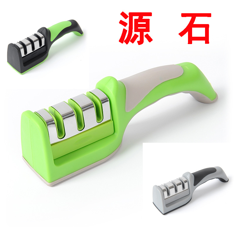 Wholesale of the new popular knife sharpener, a handheld quick knife sharpener, a three-section and four-section multi-functional whetstone for knives and scissors details Picture