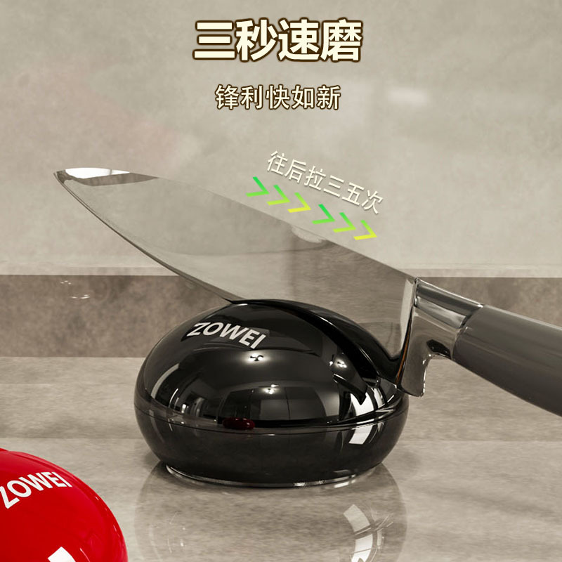 Suction cup knife sharpener, a mini kitchen knife sharpener for household use, tungsten steel fast sharpener, a multi-functional sharpening tool Application Scenario